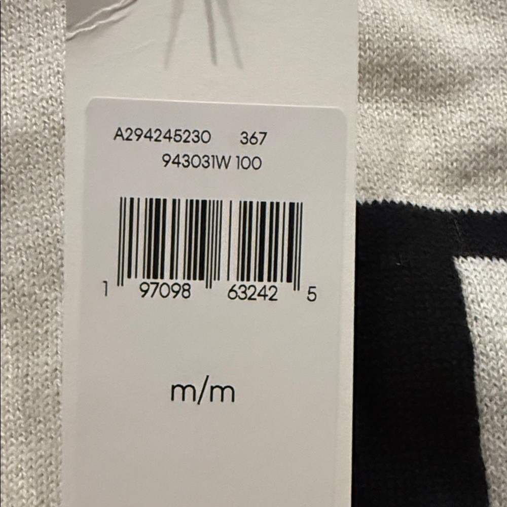 NWT Calvin Klein Beige Pullover with Black Initials Womens Size Medium - Picture 7 of 7